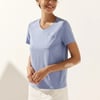 Stretch-Knit Bamboo Classic Basic Tee BELLE - Periwinkle / V-Neck / M