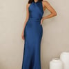 Eden Satin Maxi Dress Navy