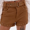 AKIRA Figure It Out Faux Suede Short Pants | Brown | Size 1X