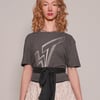 ST Silver Logo Tie-Tee in Grey with Black Tie