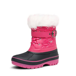 DREAM PAIRS Kids Faux Fur Trim Mid calf Boots