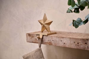 nkuku Kotta Stocking Star Holder | Christmas Decorations | One Size | Antique Brass