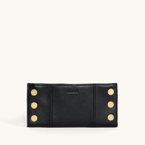 Hammitt 110 North Black Brushed Gold Red Zip