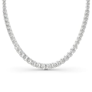 Jeulia Gorgeous Sterling Silver Tennis Necklace