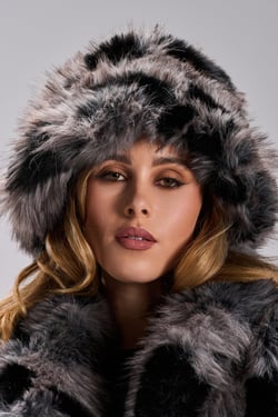 AKIRA Arlo Faux Fur Bucket Hat | Black