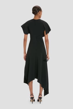 Victoria Beckham Panelled Dress In Black - 10 - Womens