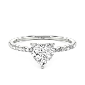 Jeulia Heart Cut Sterling Silver Engagement Ring