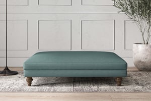 nkuku Deni Dining Footstool | Make To Order | Grand | Recycled Cotton Airforce