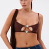 AKIRA Read Between The Lines Clock Bralette | Brown | Size XL