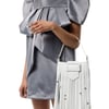 WHITE CROCODILE MINI FRINGE BAG