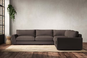 nkuku Guddu Right Hand Corner Sofa | Make To Order | Grand | Recycled Cotton Mocha