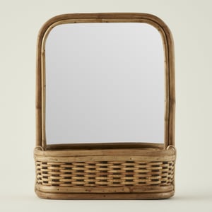 Grin Tabletop Mirror With Basket Base