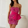 Every Status Strapless Mesh Mini Dress Pink