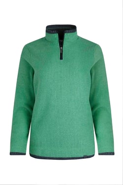 Weird Fish Beye 1/4 Zip Grid Fleece Grass Green Size 8