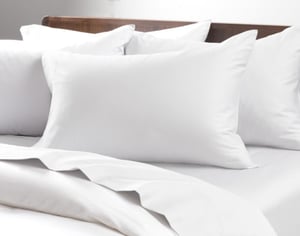 QE Home Cotton Blend Percale Pillowcases in White, Standard