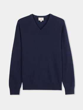 Timeless V-Neck Cashmere Sweater - 2XL / navy blazer / MK0316-1574/0000