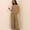 Khaki Wide Leg Jerrow Trousers