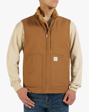 Men's Insulated Canvas Workwear Mock-Neck Vest