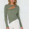 Off To Work Long Sleeve Top Khaki