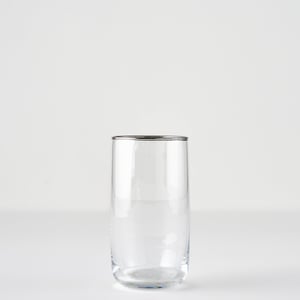 Premium Highball Glass with Silver/Gold Rim - Silver