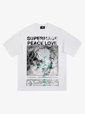 Thesupermade Gangsta Rapper Oversize Graphic T-shirt  - 1990 - White / 2XL