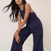Navy Halterneck Tizzy Jumpsuit