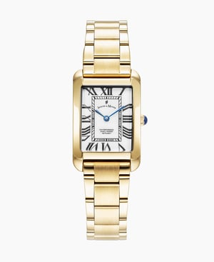 Emily 23x35mm Two-hands Gold-tone White dial Stainless steel swiss watch - 23 x 35 mm