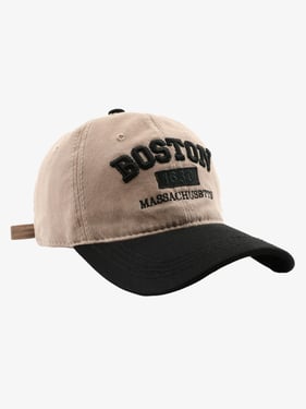 Thesupermade Retro Colorblocked Monogrammed Embroidered Cap - Black / One Size
