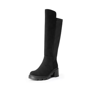 DREAM PAIRS Vegan Leather Chunky Stretch Knee High Boots