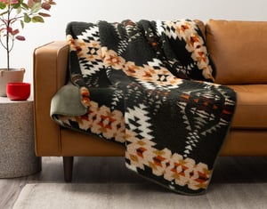 QE Home Southwest Throw in Forest, Geometric, Green