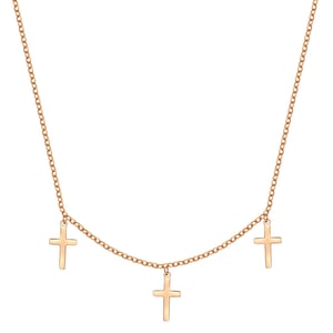 Small Cross Necklace Rose Gold