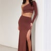 Amaze You Midi Skirt Chocolate