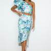 Painted View Midi Skirt Blue