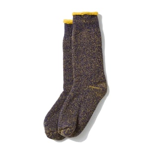 ROTOTO Reversible Pile Socks Navy / Yellow