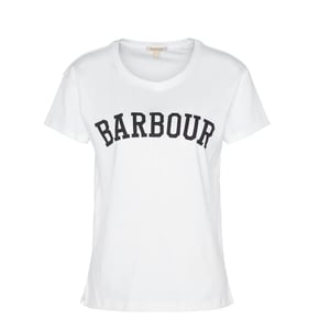 Barbour Womens Northumberland Classic T-Shirt White / Navy