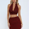 She's The Flame Halter Top Wine