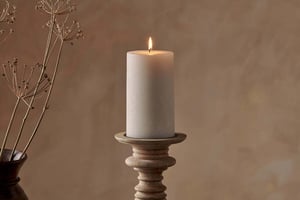 nkuku Rustic Soy Blend Pillar Candle | Candles & Home Fragrance | Large | White
