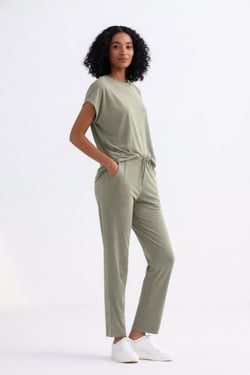 Wide Leg Pant in Olive - Frost & Mist / L