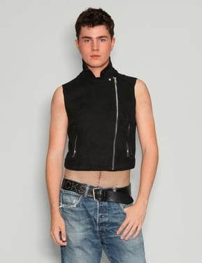 Black Biker Vest