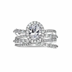 Jeulia Round Cut Star Trail Sterling Silver Ring