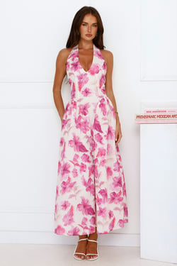 Emilienne Halter Maxi Dress Purple