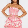 Charming Conversations Strapless Mini Dress Red