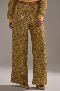AKIRA Pretty In Gold Straight Leg Pants | Size 2X