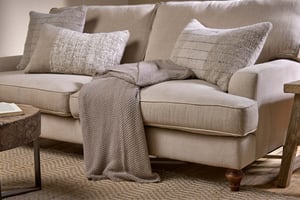 nkuku Nahan Moss Stitch Cotton Throw | Textiles | One Size | Stone