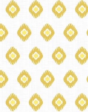 Tangier Medallion' Wallpaper by Wallshoppe - Yellow - Traditional / 27 in. x 27 ft.