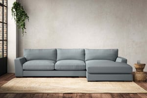 nkuku Guddu Large Right Hand Chaise Sofa | Make To Order | Recycled Cotton Horizon | No Colour