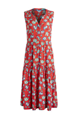 Weird Fish Mala Lenzing EcoVero™ Printed Sleeveless Dress Red Size 8