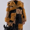 AKIRA Cosmo Patchwork Faux Fur | Brown | Size Small/Medium