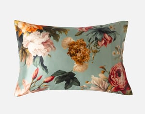 QE Home 100% Mulberry Silk Pillowcase in Florina, Floral, Green, King