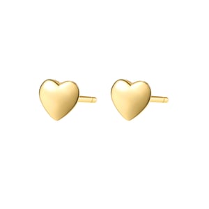 Love Heart Stud Earrings Sterling Silver